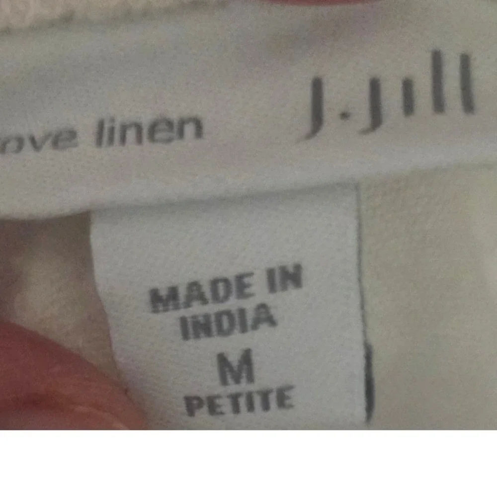 J.‎ Jill Love Linen Pants Womens Medium Petite Cream Off White Straight Leg